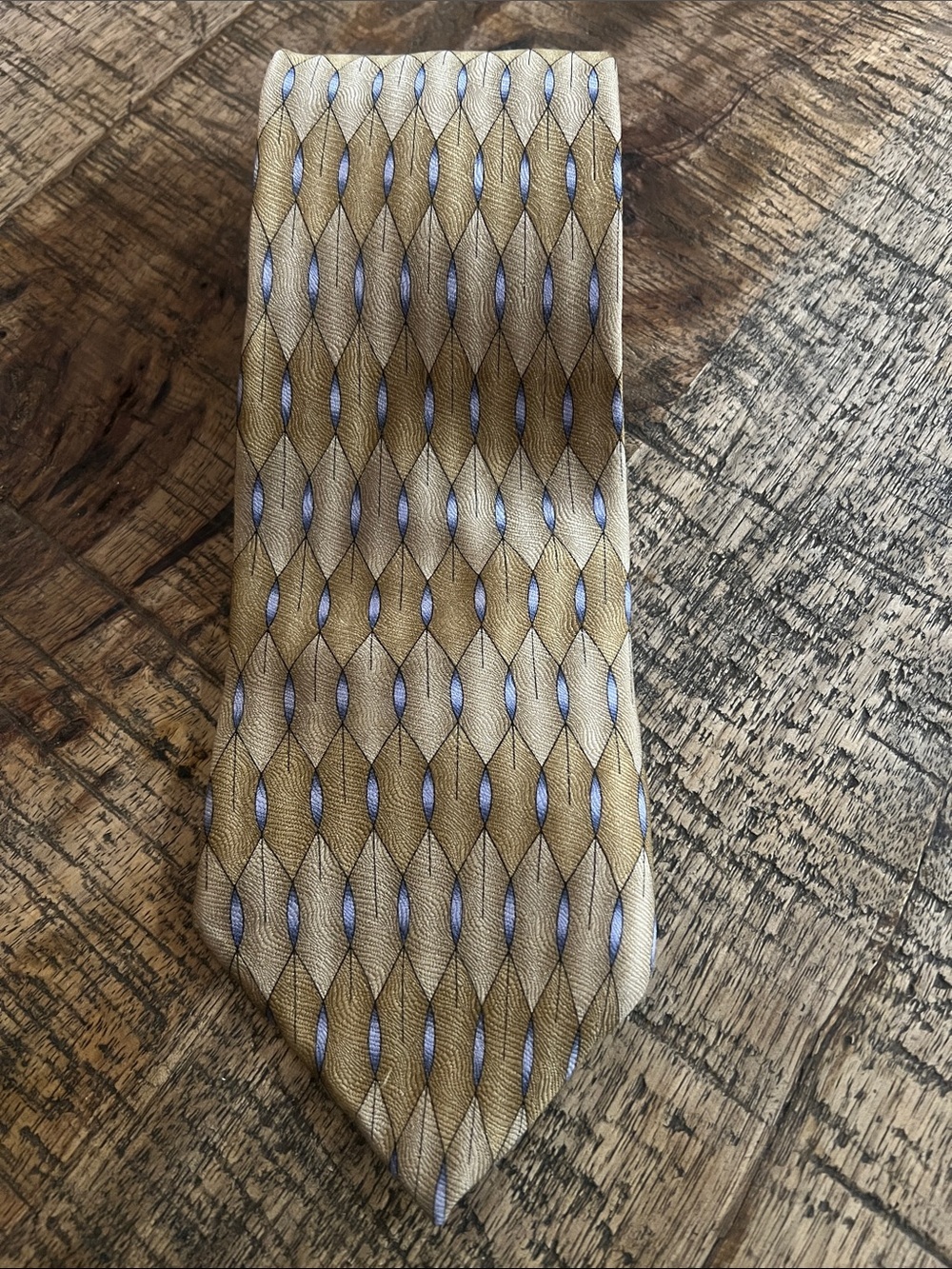 Grateful Dead Gold and Blue Geometric Men's Tie